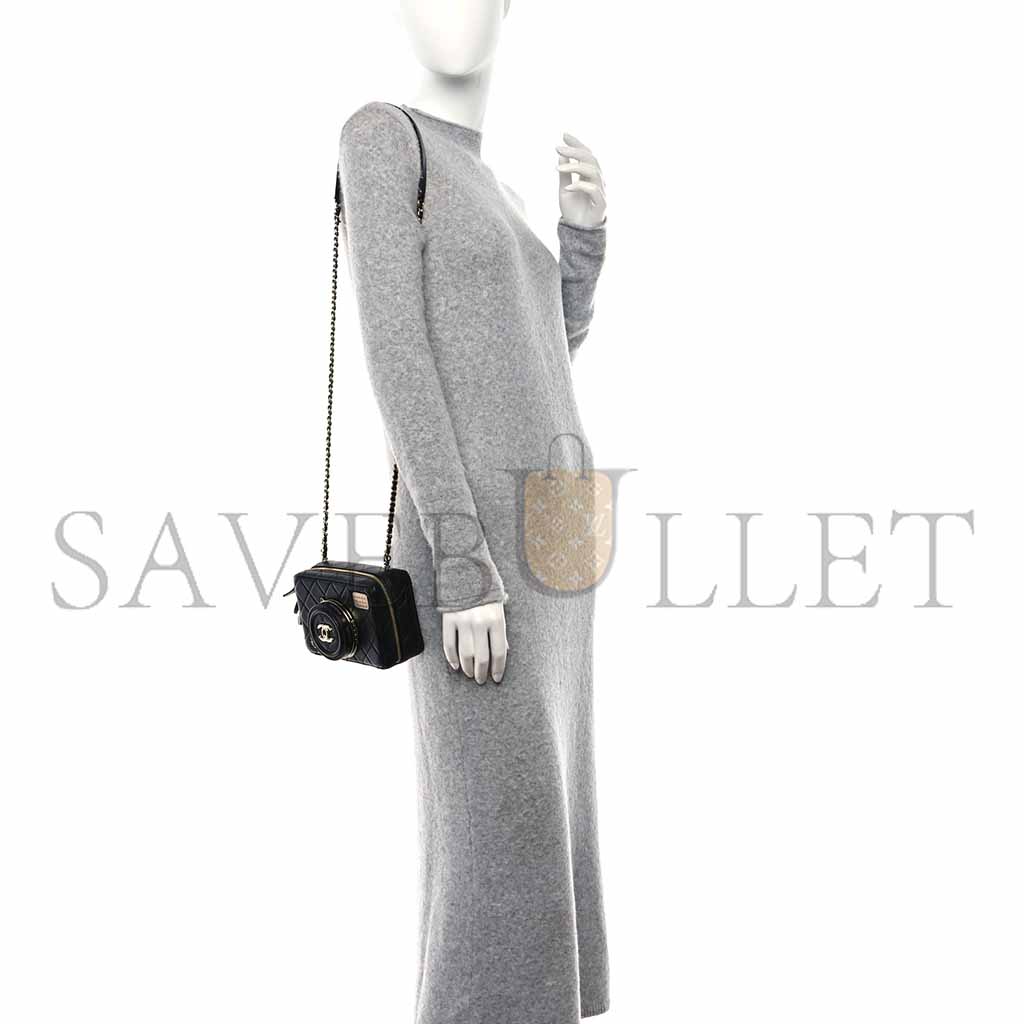 Ch*el lambskin quilted coco click bag black as4817 (16*11.5*6cm)